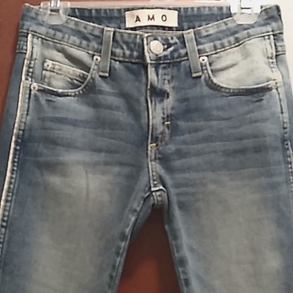 Designer Jeans 25 AMO Made in USA 98%Cotton - Picture 1 of 16